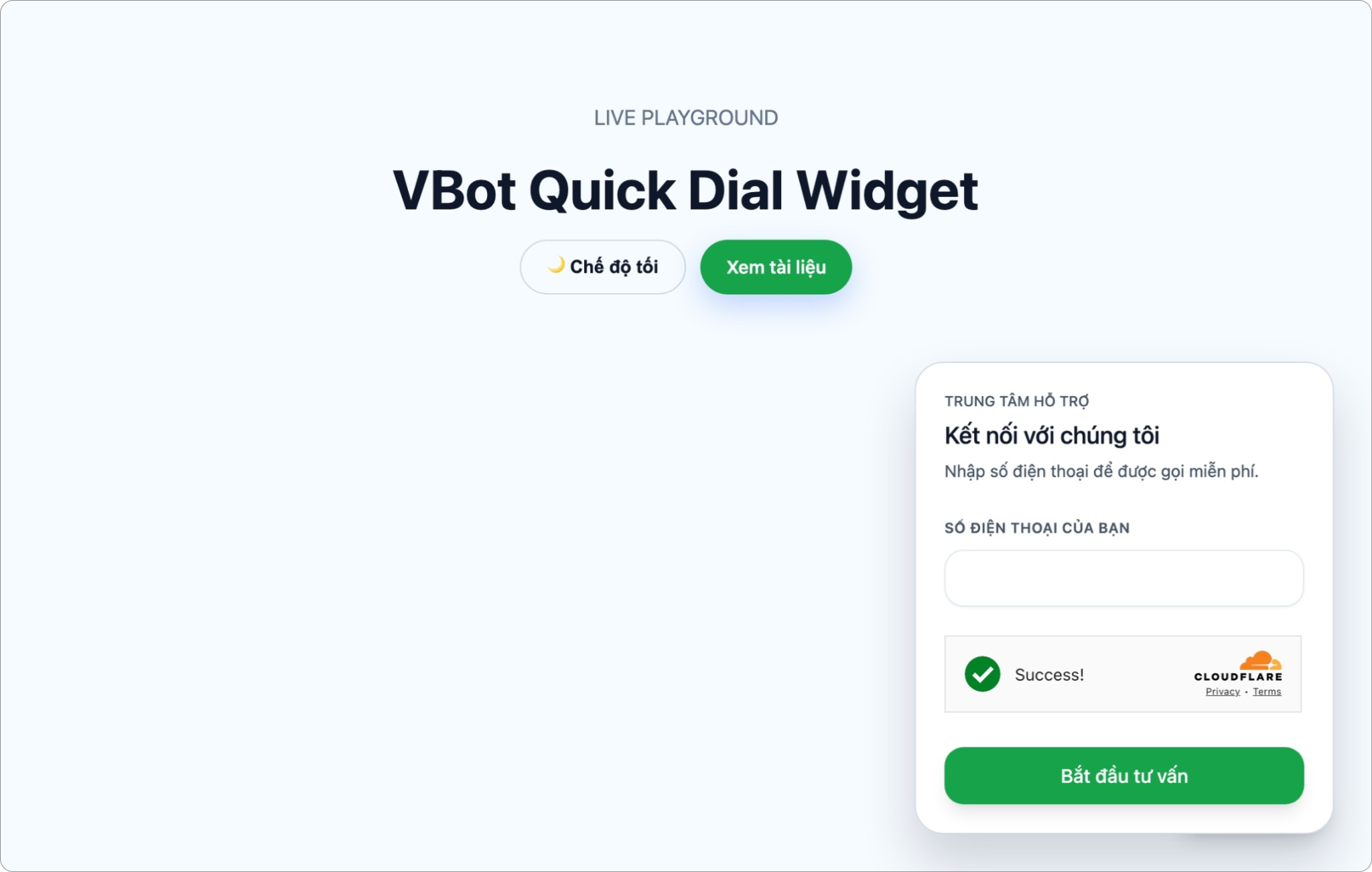 Giao diện nhập số điện thoại