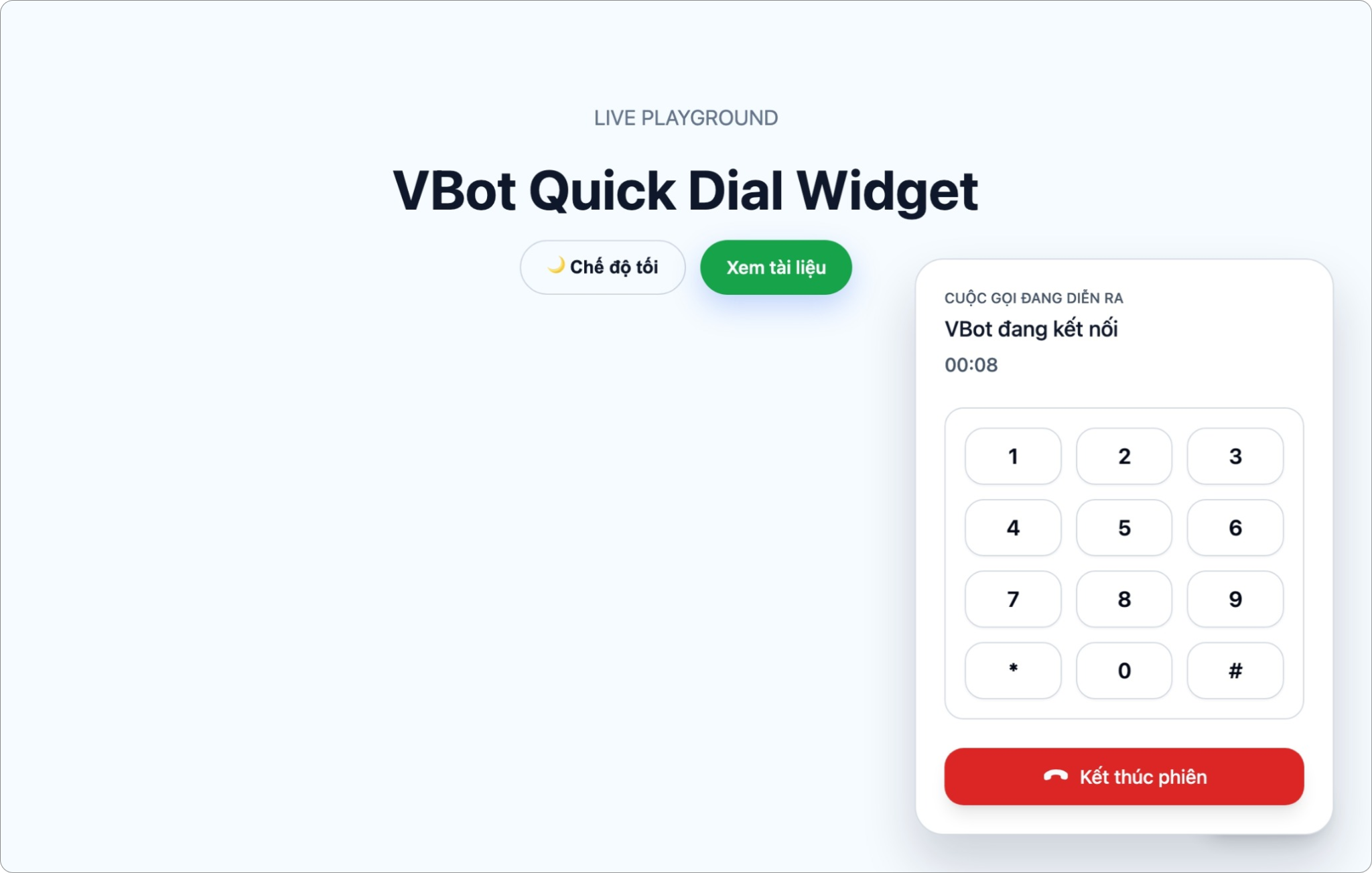 Giao diện đang gọi